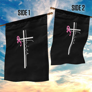 Christian Faith Breast Cancer Awareness Garden Flag Pink Ribbon Christian Cross TS11 Print Your Wear
