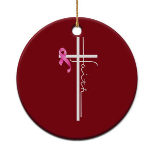 Christian Faith Breast Cancer Awareness Ceramic Ornament Pink Ribbon Christian Cross TS11 1pc Red Print Your Wear