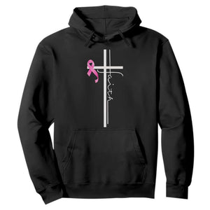 Christian Faith Breast Cancer Awareness Hoodie Pink Ribbon Christian Cross TS11 Black Print Your Wear