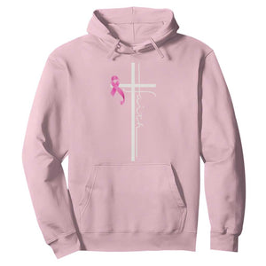 Christian Faith Breast Cancer Awareness Hoodie Pink Ribbon Christian Cross TS11 Light Pink Print Your Wear