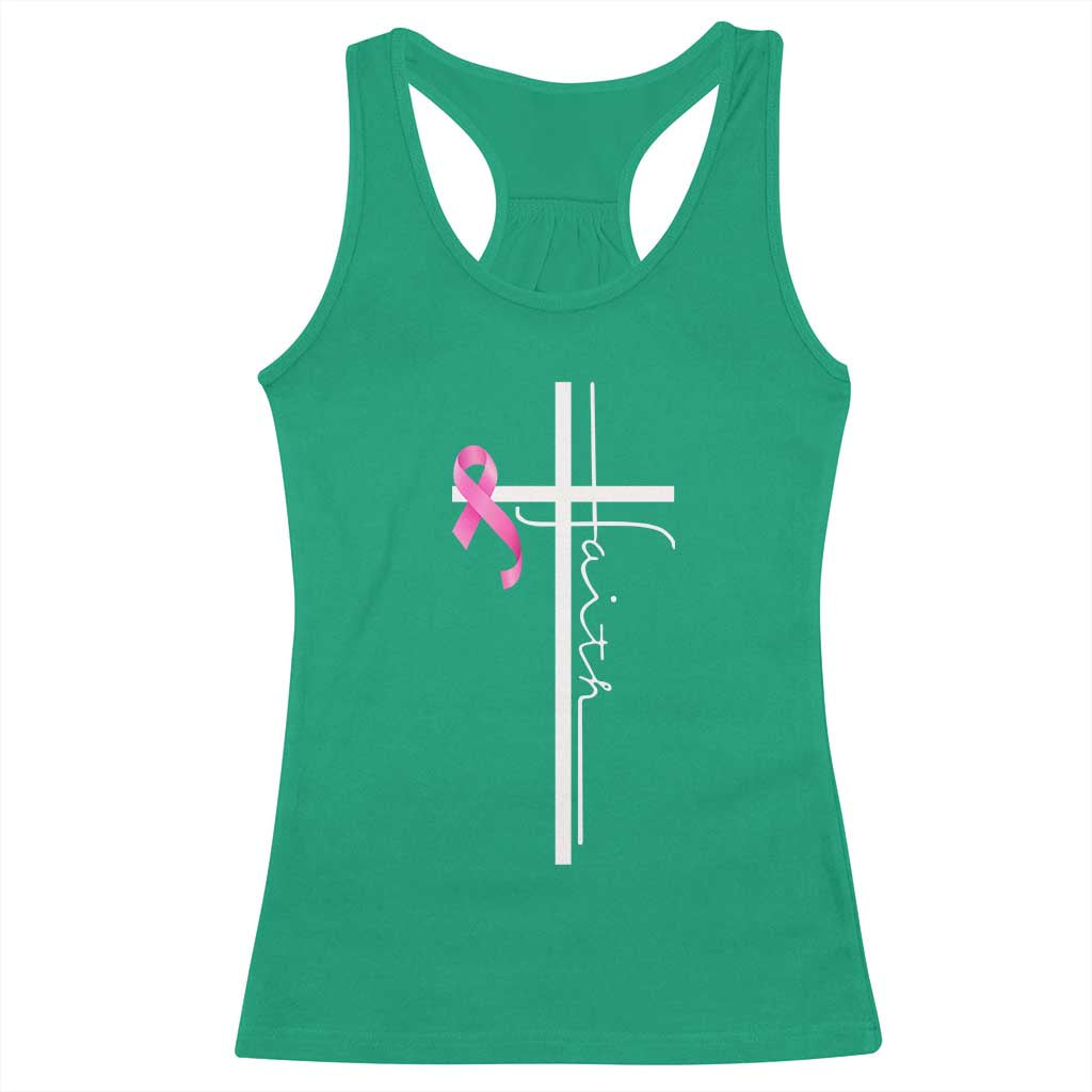 Christian Faith Breast Cancer Awareness Racerback Tank Top Pink Ribbon Christian Cross TS11 Irish Green Print Your Wear