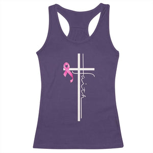 Christian Faith Breast Cancer Awareness Racerback Tank Top Pink Ribbon Christian Cross TS11 Purple Print Your Wear