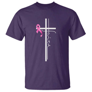 Christian Faith Breast Cancer Awareness T Shirt Pink Ribbon Christian Cross TS11 Purple Print Your Wear