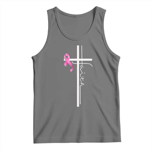 Christian Faith Breast Cancer Awareness Tank Top Pink Ribbon Christian Cross TS11 Black Heather Print Your Wear
