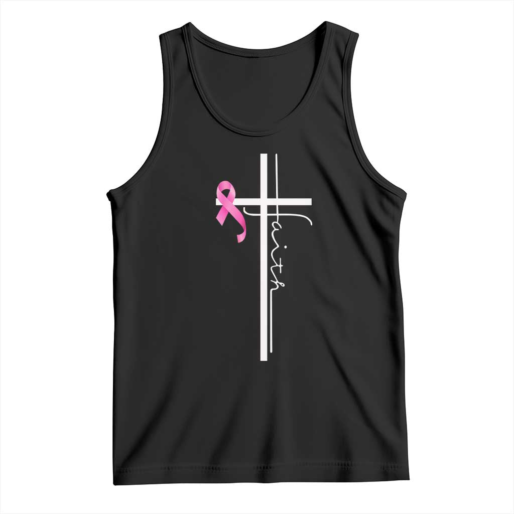 Christian Faith Breast Cancer Awareness Tank Top Pink Ribbon Christian Cross TS11 Black Print Your Wear