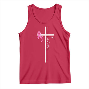Christian Faith Breast Cancer Awareness Tank Top Pink Ribbon Christian Cross TS11 Red Print Your Wear