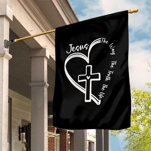 Jesus The Way The Truth The Life Garden Flag Christian Cross With Heart TS11 Print Your Wear