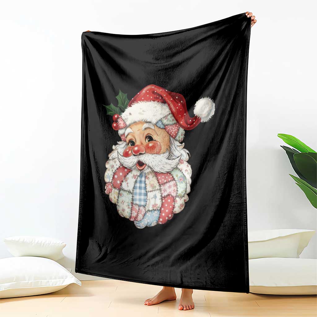 Vintage Retro Patchwork Santa Xmas Throw Blanket Merry Christmas Holiday TS11 Print Your Wear