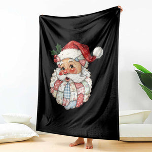 Vintage Retro Patchwork Santa Xmas Throw Blanket Merry Christmas Holiday TS11 Print Your Wear