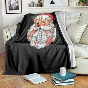 Vintage Retro Patchwork Santa Xmas Throw Blanket Merry Christmas Holiday TS11 Print Your Wear
