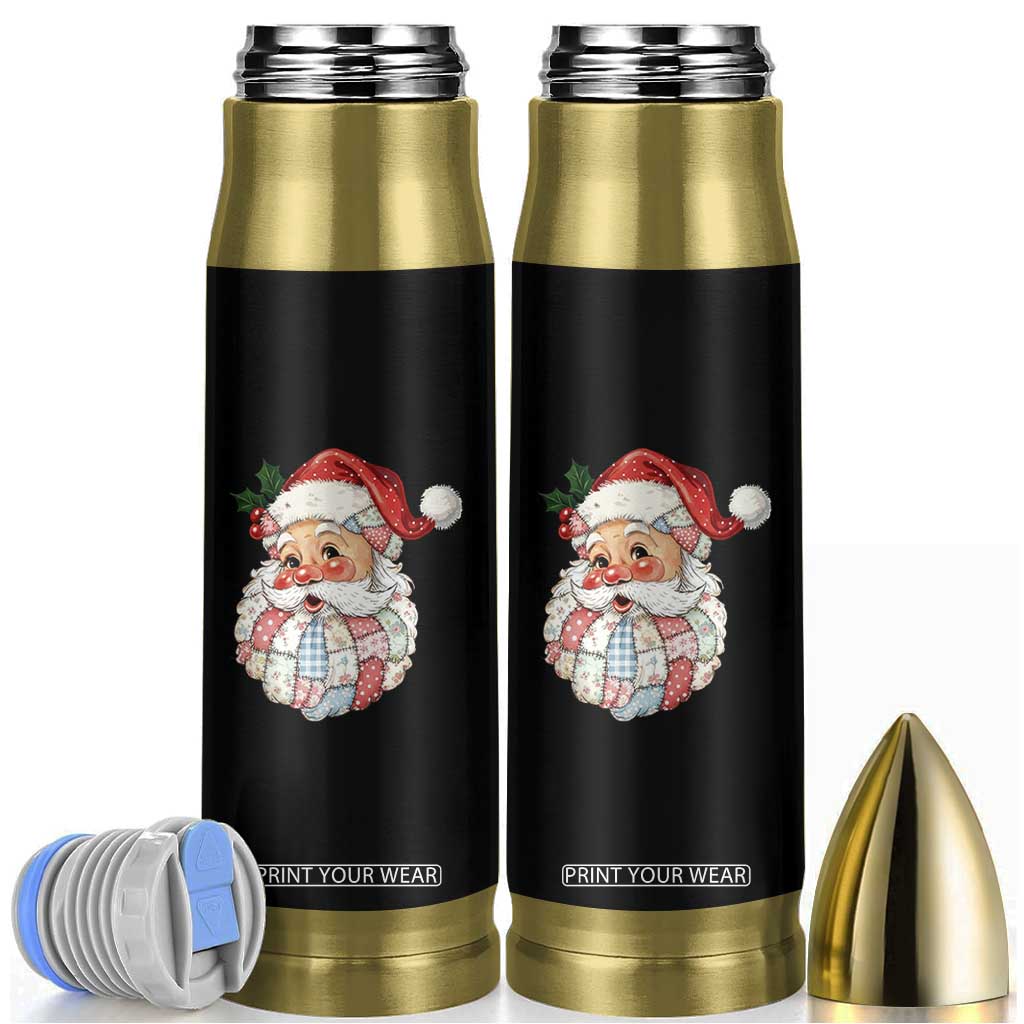 Vintage Retro Patchwork Santa Xmas Bullet Tumbler Merry Christmas Holiday TS11 Black Print Your Wear