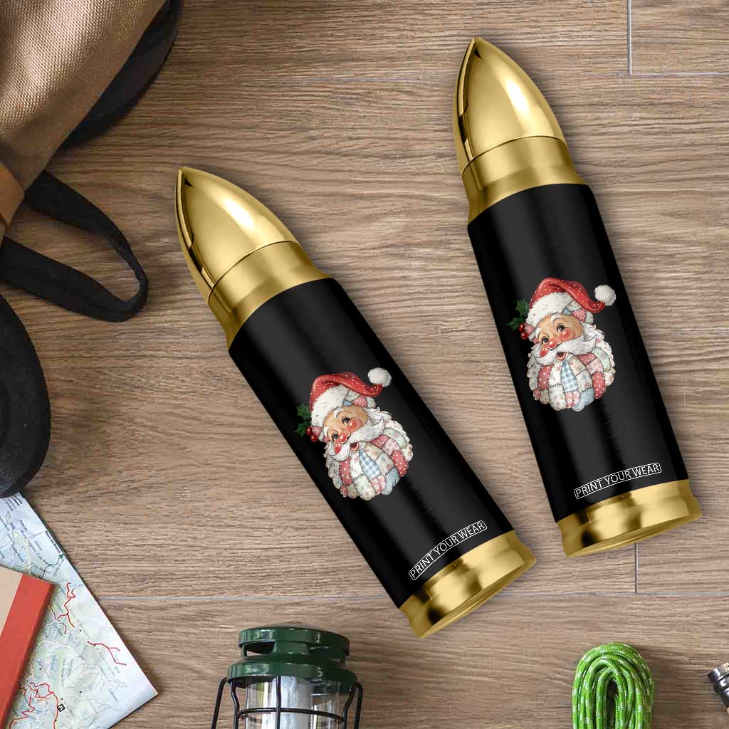 Vintage Retro Patchwork Santa Xmas Bullet Tumbler Merry Christmas Holiday TS11 Print Your Wear