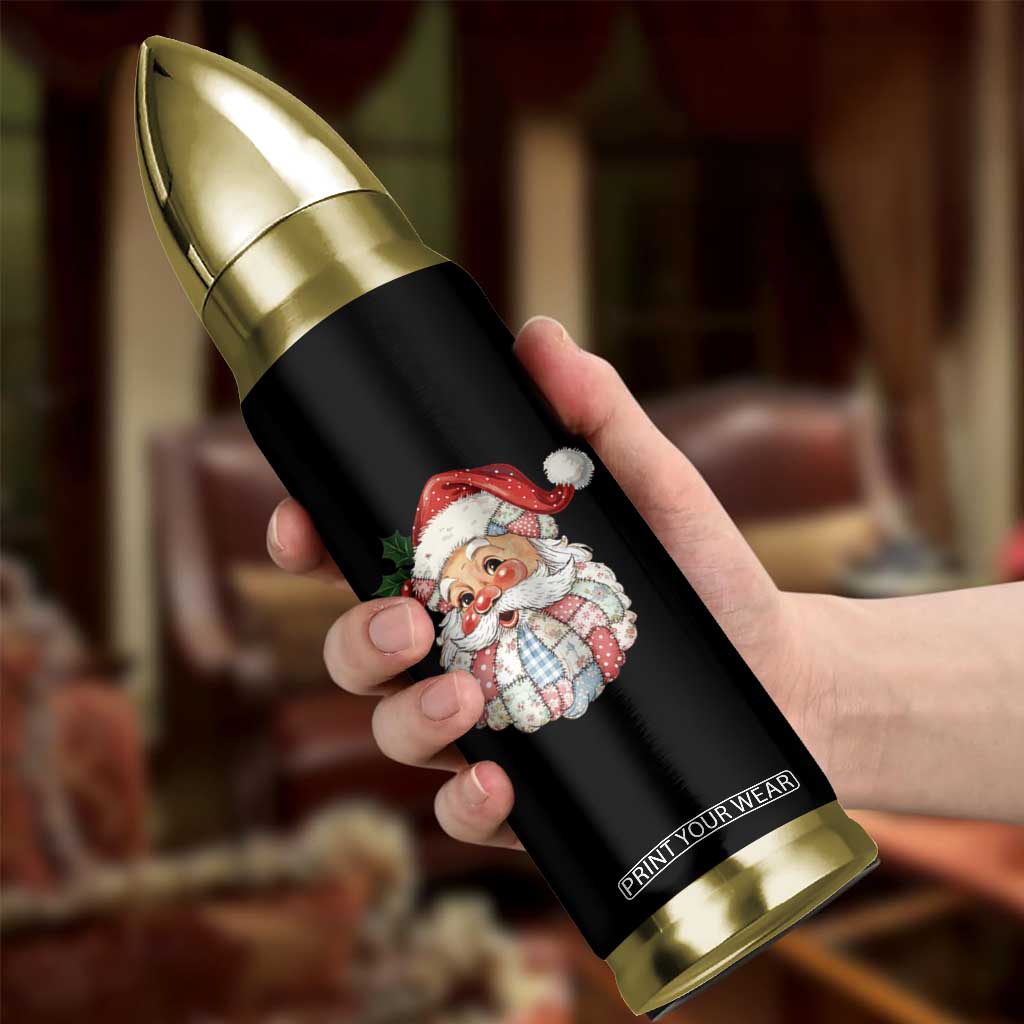 Vintage Retro Patchwork Santa Xmas Bullet Tumbler Merry Christmas Holiday TS11 Print Your Wear