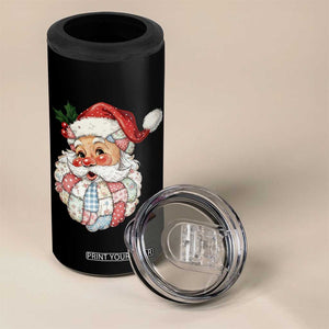 Vintage Retro Patchwork Santa Xmas 4 in 1 Can Cooler Tumbler Merry Christmas Holiday TS11 Print Your Wear