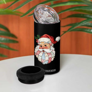 Vintage Retro Patchwork Santa Xmas 4 in 1 Can Cooler Tumbler Merry Christmas Holiday TS11 Print Your Wear