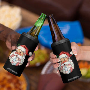 Vintage Retro Patchwork Santa Xmas 4 in 1 Can Cooler Tumbler Merry Christmas Holiday TS11 Print Your Wear