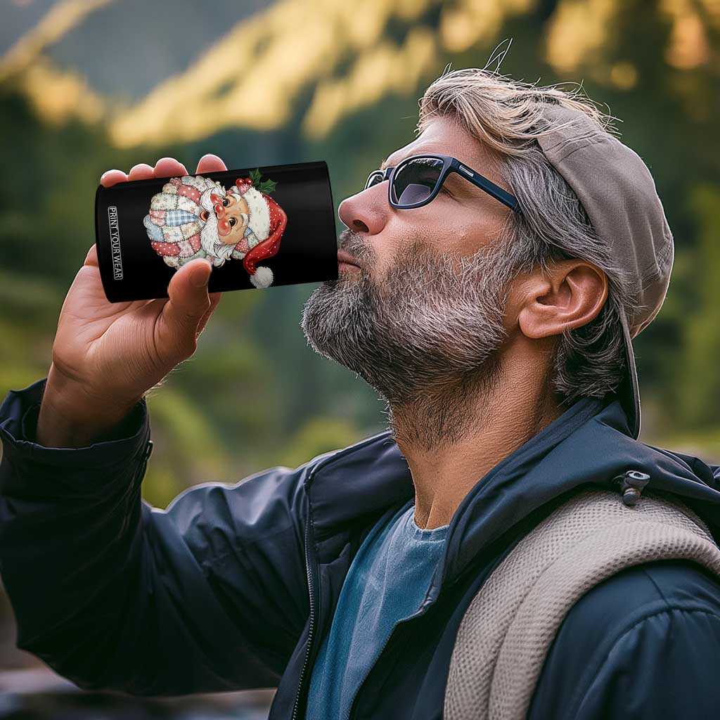 Vintage Retro Patchwork Santa Xmas 4 in 1 Can Cooler Tumbler Merry Christmas Holiday TS11 Print Your Wear