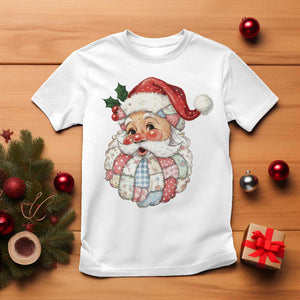 Vintage Retro Patchwork Santa Xmas T Shirt Merry Christmas Holiday TS11 White Print Your Wear