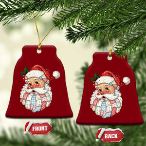 Vintage Retro Patchwork Santa Xmas Ceramic Ornament Merry Xmas Holiday TS11 Print Your Wear