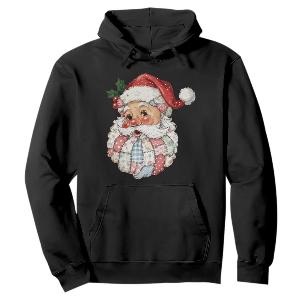 Vintage Retro Patchwork Santa Xmas Hoodie Merry Christmas Holiday TS11 Black Print Your Wear