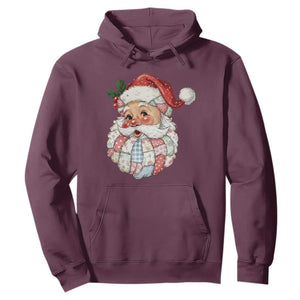 Vintage Retro Patchwork Santa Xmas Hoodie Merry Christmas Holiday TS11 Maroon Print Your Wear