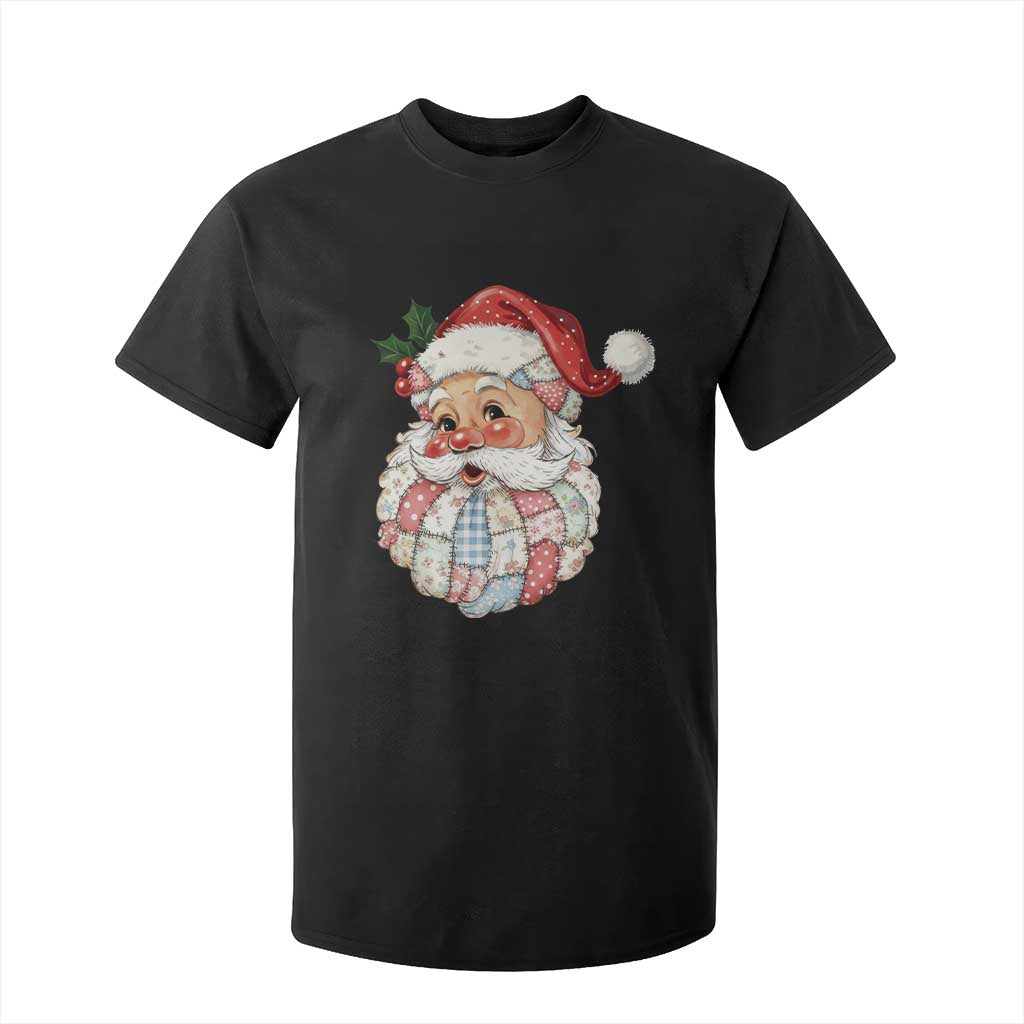 Vintage Retro Patchwork Santa Xmas T Shirt For Kid Merry Christmas Holiday TS11 Black Print Your Wear