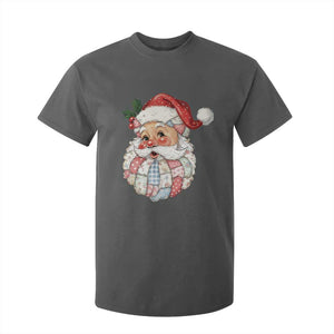 Vintage Retro Patchwork Santa Xmas T Shirt For Kid Merry Christmas Holiday TS11 Dark Heather Print Your Wear