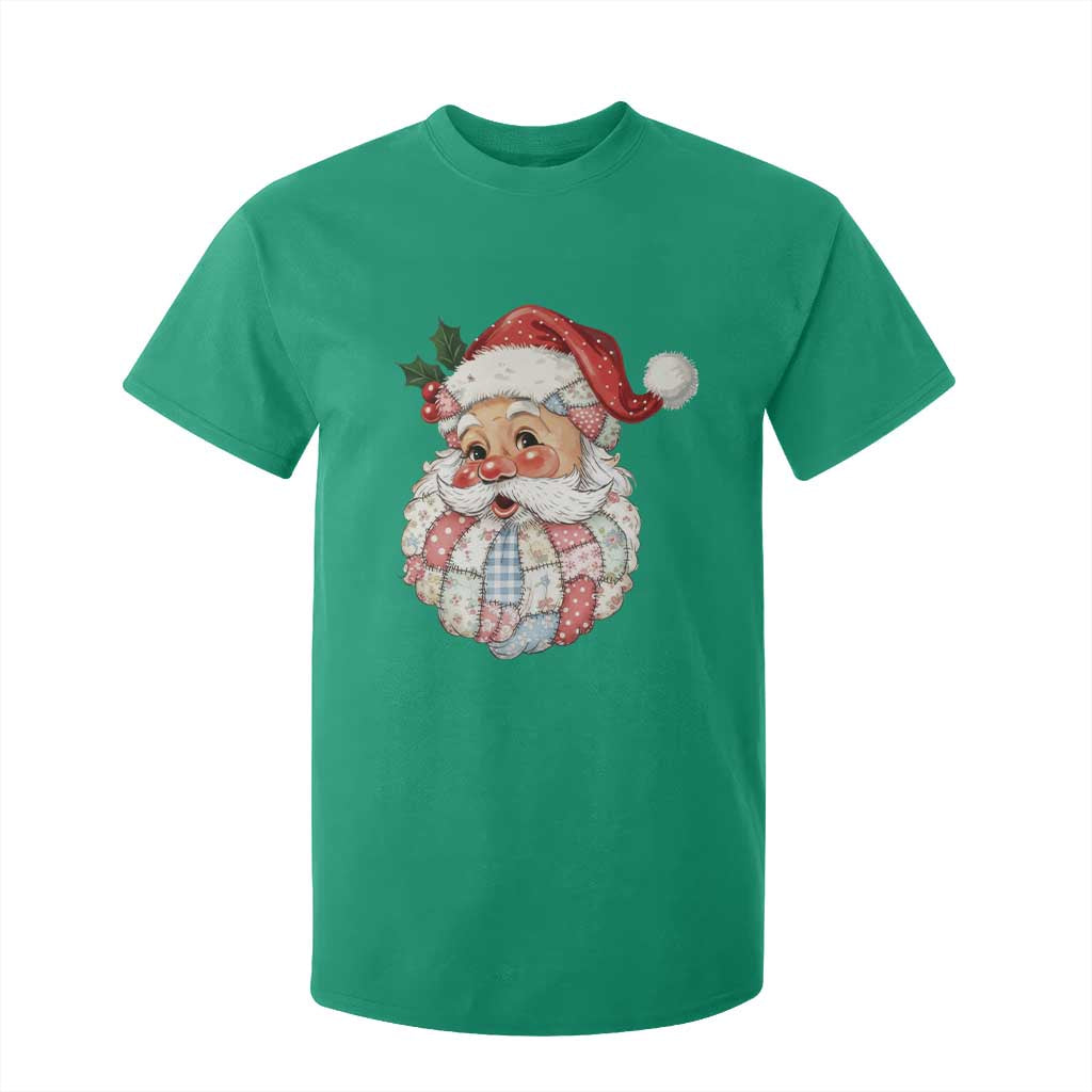 Vintage Retro Patchwork Santa Xmas T Shirt For Kid Merry Christmas Holiday TS11 Irish Green Print Your Wear