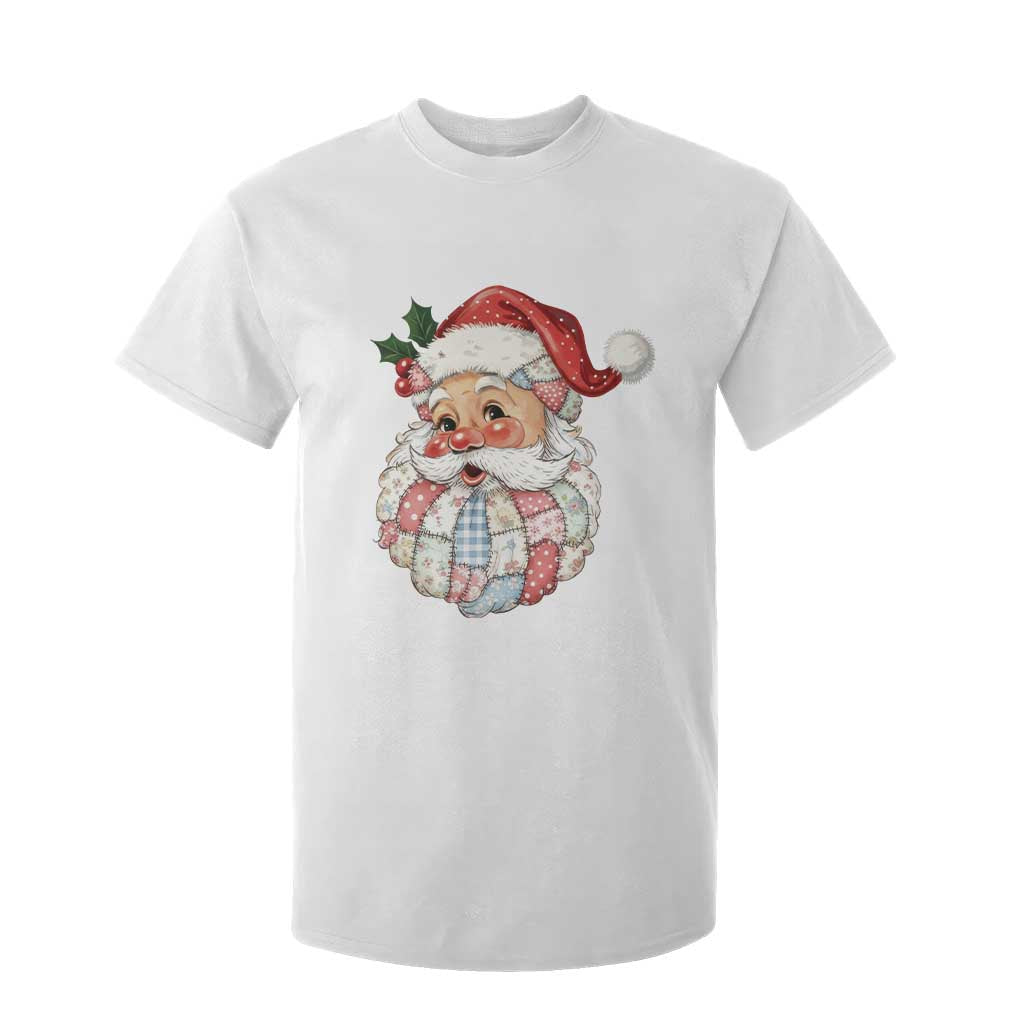 Vintage Retro Patchwork Santa Xmas T Shirt For Kid Merry Christmas Holiday TS11 White Print Your Wear