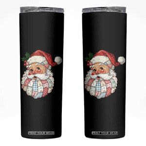 Vintage Retro Patchwork Santa Xmas Skinny Tumbler Merry Christmas Holiday TS11 Black Print Your Wear