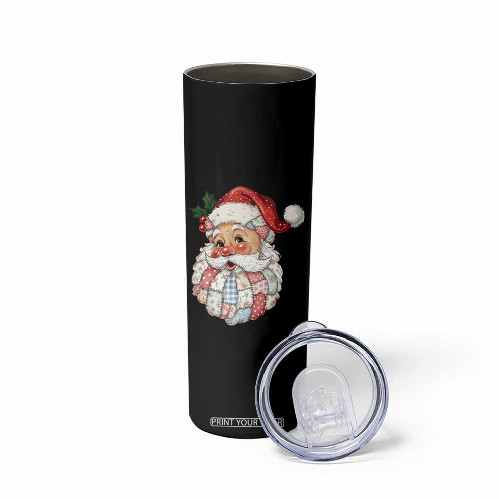 Vintage Retro Patchwork Santa Xmas Skinny Tumbler Merry Christmas Holiday TS11 Print Your Wear