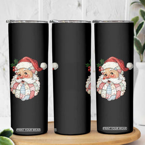 Vintage Retro Patchwork Santa Xmas Skinny Tumbler Merry Christmas Holiday TS11 Print Your Wear