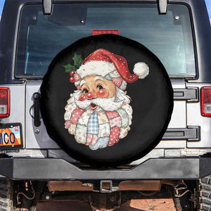 Vintage Retro Patchwork Santa Xmas Spare Tire Cover Merry Christmas Holiday TS11 No hole Black Print Your Wear