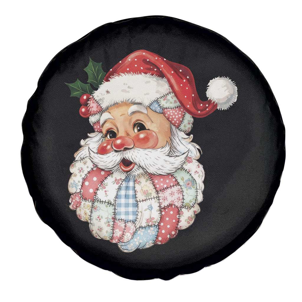 Vintage Retro Patchwork Santa Xmas Spare Tire Cover Merry Christmas Holiday TS11 Print Your Wear