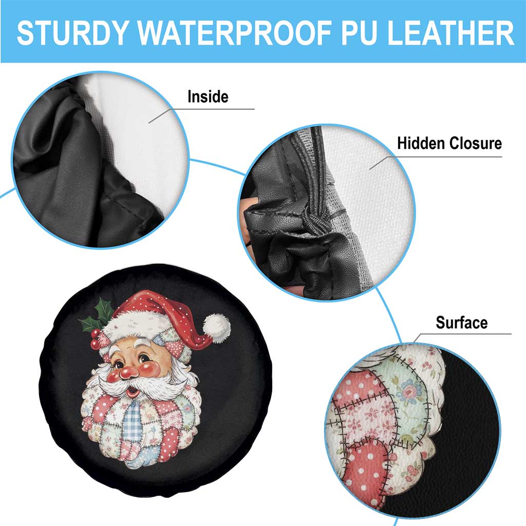 Vintage Retro Patchwork Santa Xmas Spare Tire Cover Merry Christmas Holiday TS11 Print Your Wear