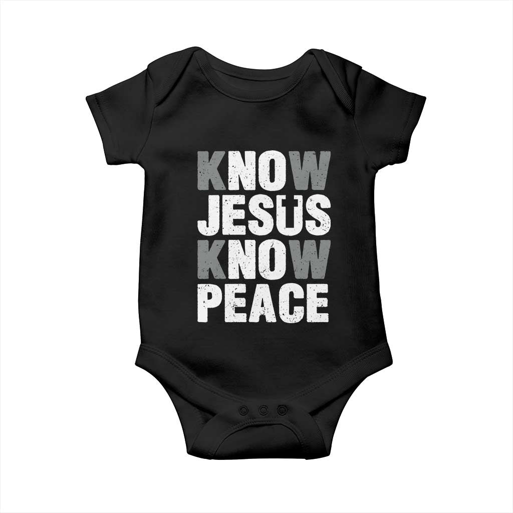 Christian Know Jesus Know Peace Baby Onesie Religion God Church Bible TS11 Black Print Your Wear