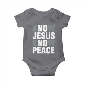 Christian Know Jesus Know Peace Baby Onesie Religion God Church Bible TS11 Charcoal Print Your Wear