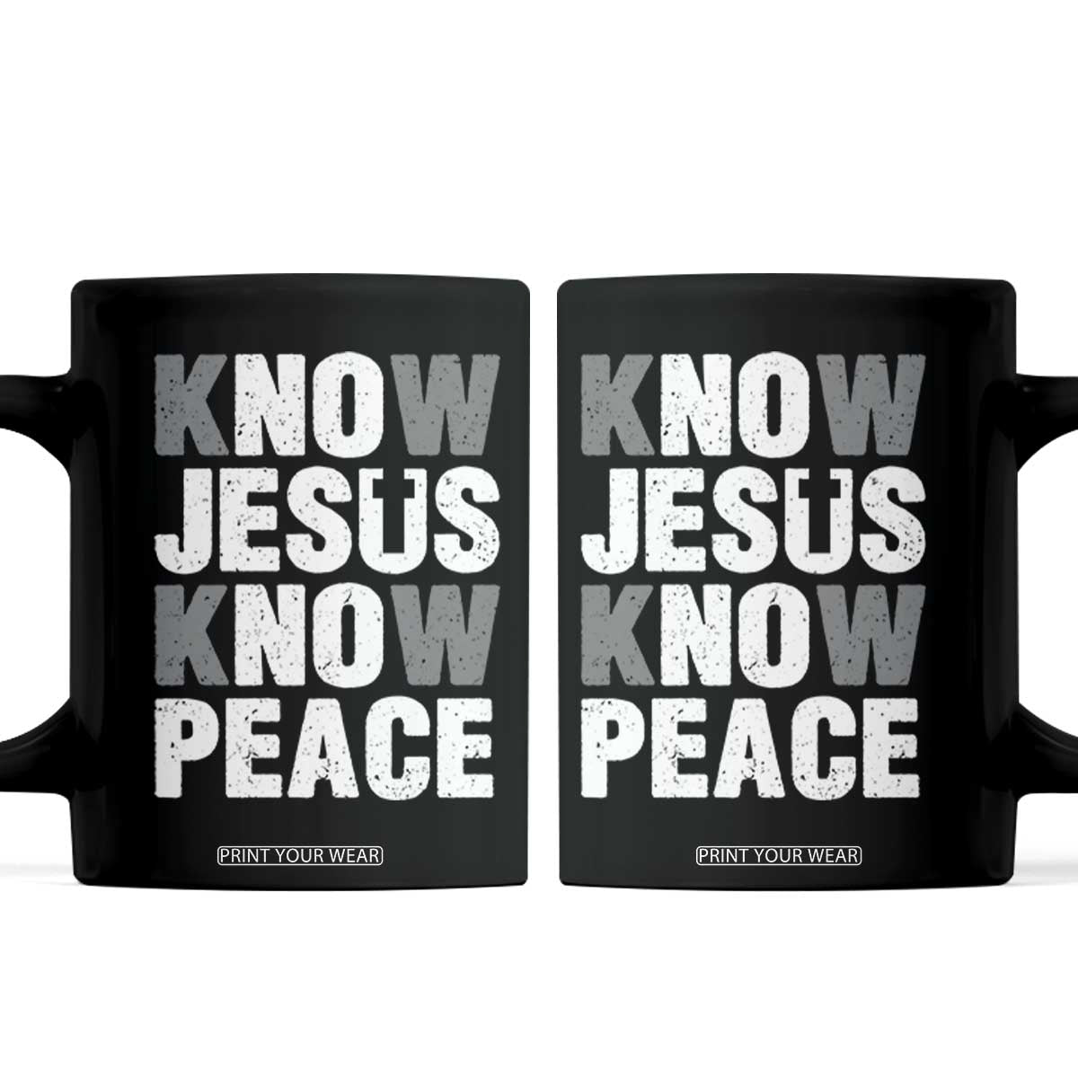 Christian Know Jesus Know Peace Coffee Mug Religion God Church Bible TS11 Black Print Your Wear