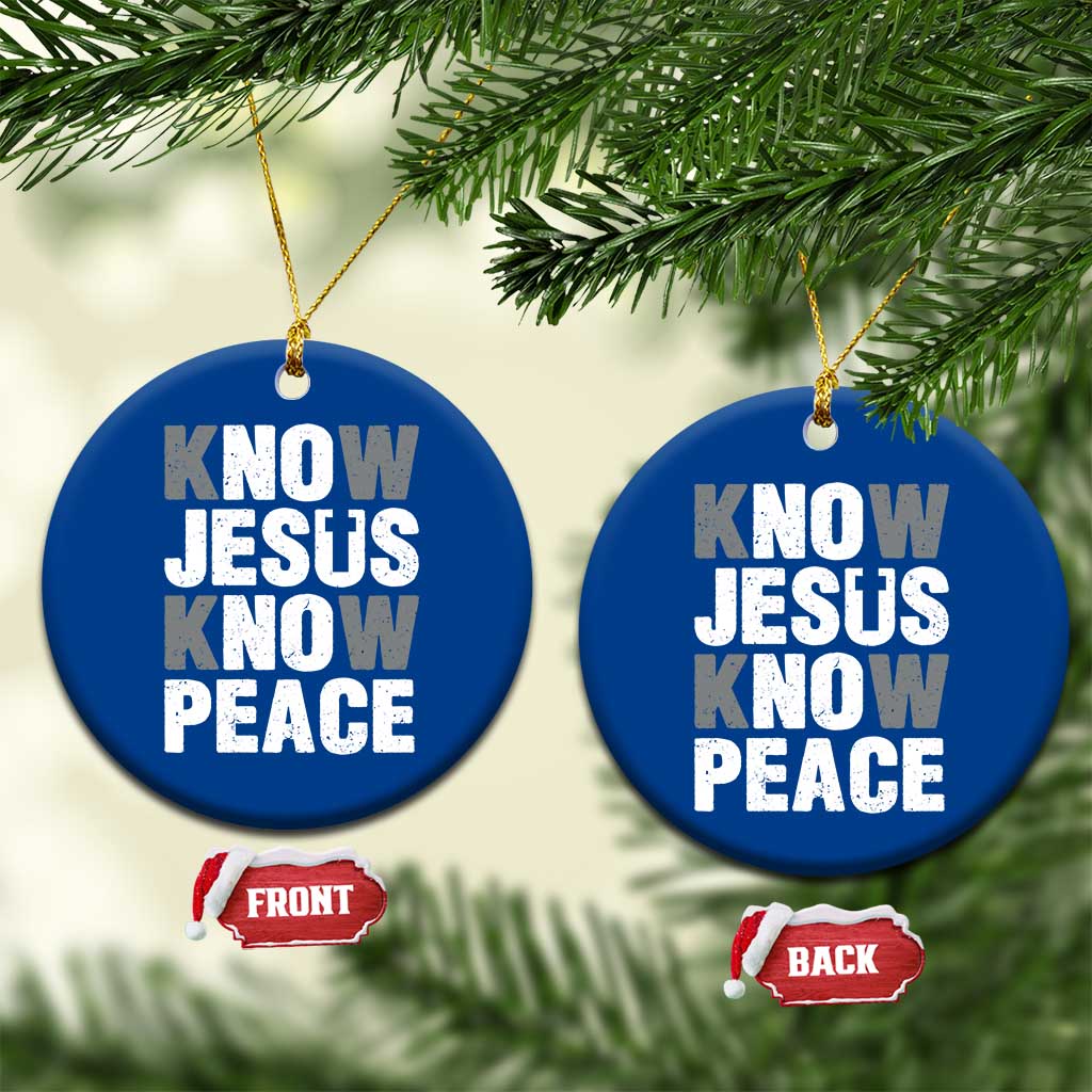 Christian Know Jesus Know Peace Ceramic Ornament Religion God Church Bible TS11 1pc Blue Print Your Wear