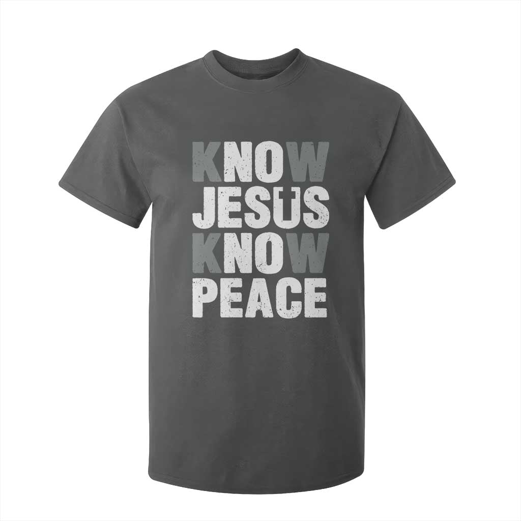 Christian Know Jesus Know Peace T Shirt For Kid Religion God Church Bible TS11 Dark Heather Print Your Wear