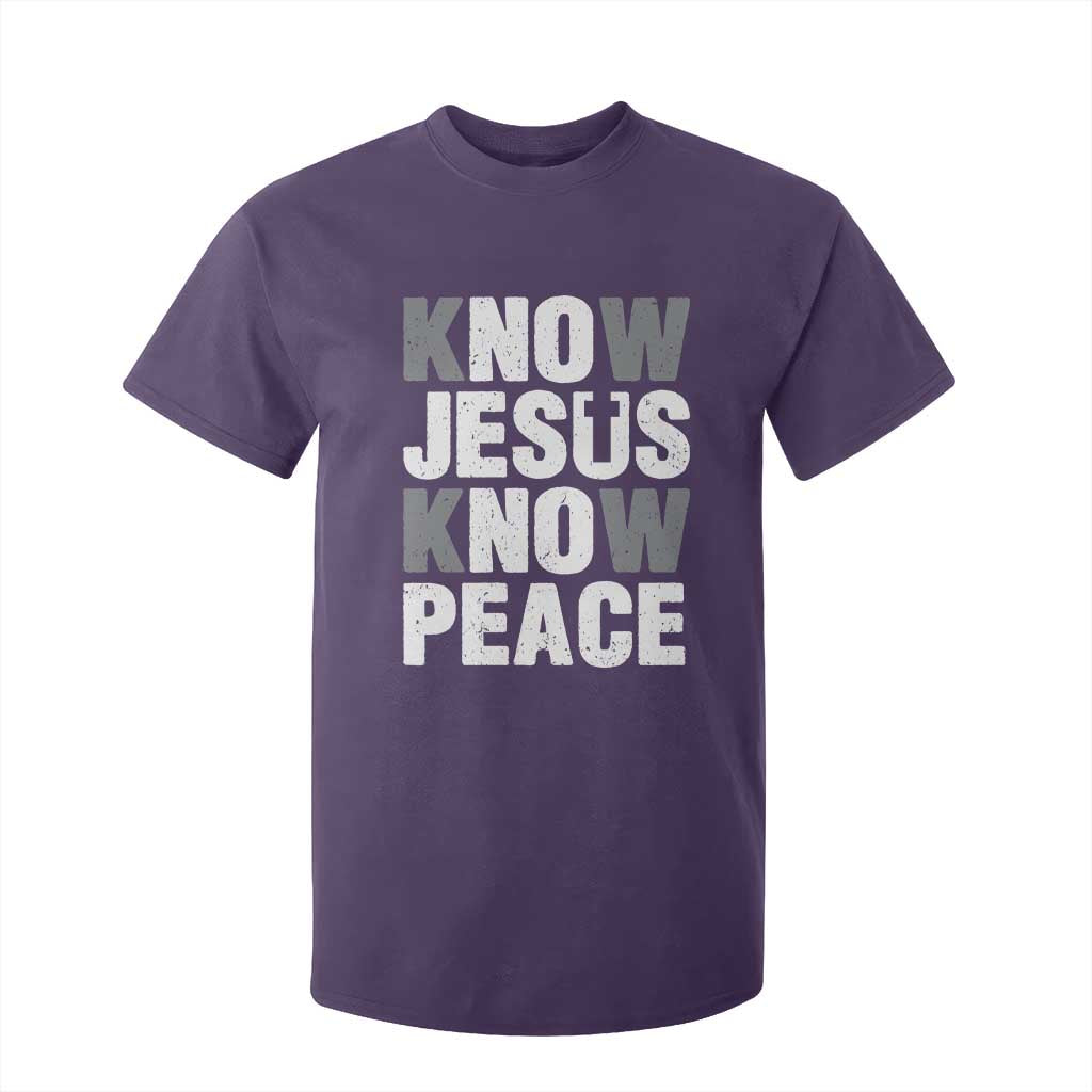 Christian Know Jesus Know Peace T Shirt For Kid Religion God Church Bible TS11 Purple Print Your Wear