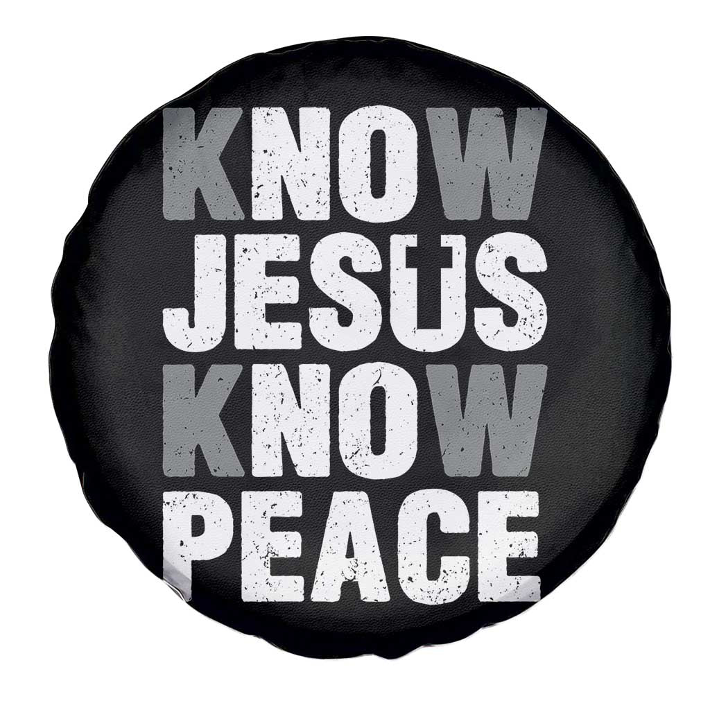 Christian Know Jesus Know Peace Spare Tire Cover Religion God Church Bible TS11 Print Your Wear