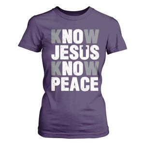 Christian Know Jesus Know Peace T Shirt For Women Religion God Church Bible TS11 Purple Print Your Wear