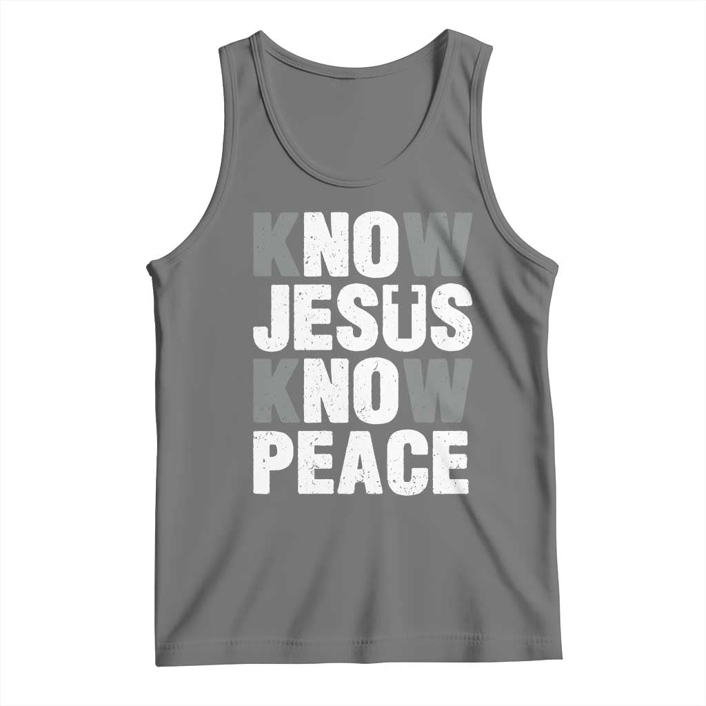 Christian Know Jesus Know Peace Tank Top Religion God Church Bible TS11 Black Heather Print Your Wear