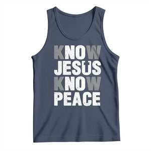 Christian Know Jesus Know Peace Tank Top Religion God Church Bible TS11 Navy Print Your Wear