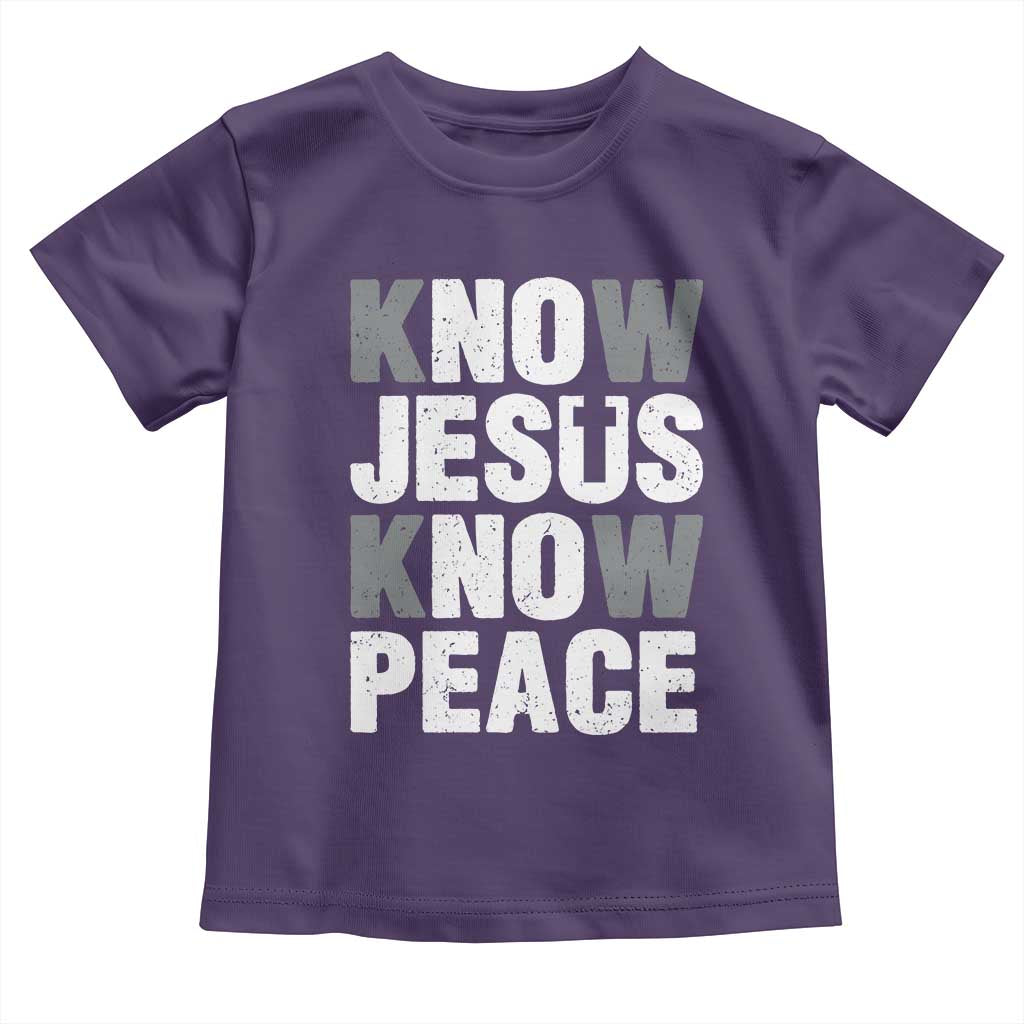 Christian Know Jesus Know Peace Toddler T Shirt Religion God Church Bible TS11 Purple Print Your Wear