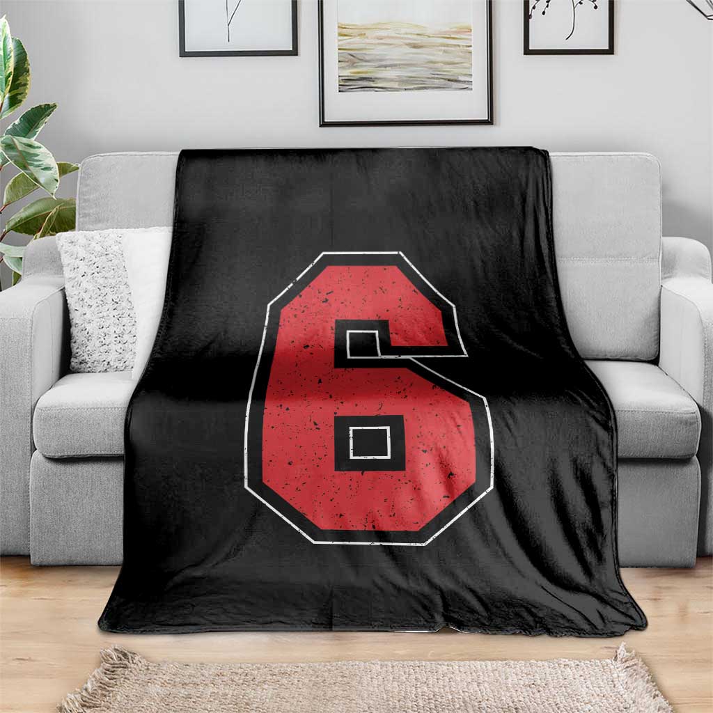 Number 6 Throw Blanket Fan Varsity Sports Team 67 Jersey Number TS11 Print Your Wear