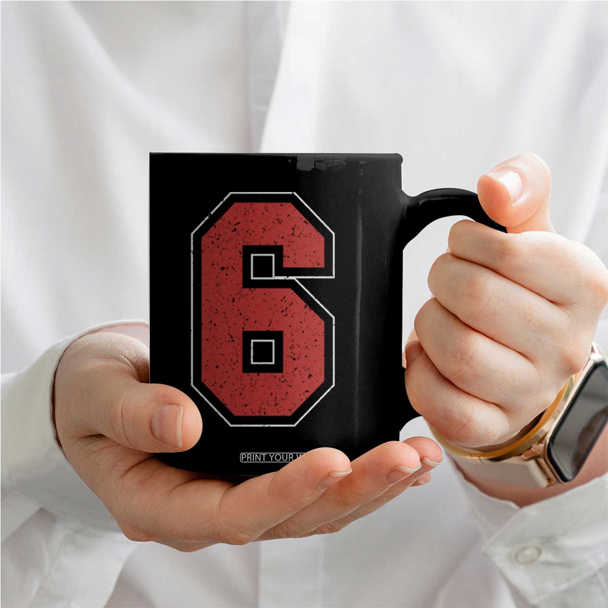 Number 6 Coffee Mug Fan Varsity Sports Team 67 Jersey Number TS11 Print Your Wear