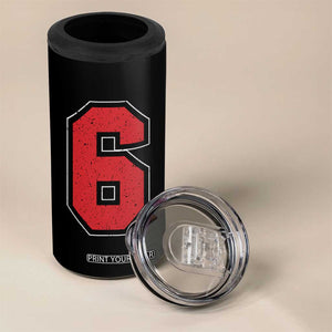 Number 6 4 in 1 Can Cooler Tumbler Fan Varsity Sports Team 67 Jersey Number TS11 Print Your Wear