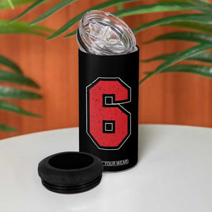 Number 6 4 in 1 Can Cooler Tumbler Fan Varsity Sports Team 67 Jersey Number TS11 Print Your Wear